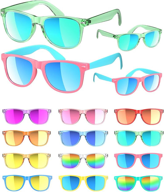 Sumsun Kids Sunglasses Bulk Party Favors 24 Packs Boys Girls Age 3-8 with UV400 Protection for Birthday Graduation Party