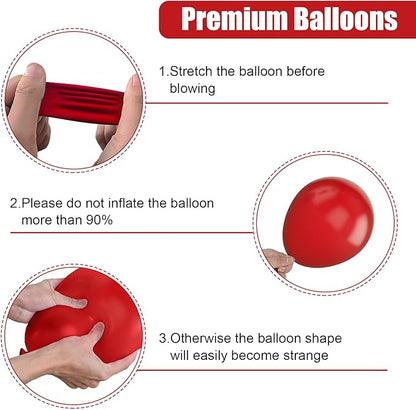 Red Black Yellow Balloons, 50 Pcs 12 Inches Cartoon Birthday Party Balloons with Confetti Balloon, Cartoon Theme Balloons for Kids Birthday Baby Shower Carnival Party Decor