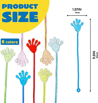 JOYIN 48Pcs Glitter Sticky Hands Party Favors, Party Table Favors Set for Kids, Holiday Traditions, Classroom Treasure Box Carnival Prizes Bulk Pinata Stuff Mini Toys, Christmas goodie bags