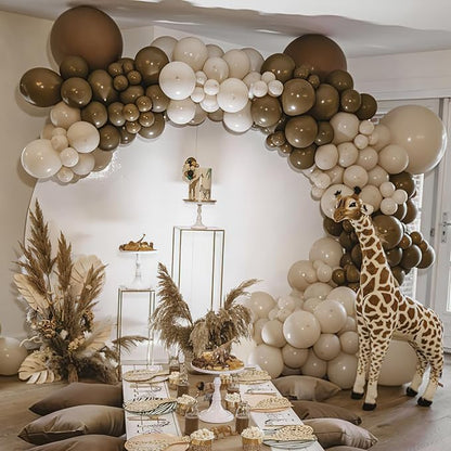 PartyWoo Dark Brown Balloons 50 pcs 12 Inch Brown Boho Neutral Coffee Latex Helium Balloons for Wedding Baby Shower Gender Reveal Graduation Safari Woodland Birthday Party Decorations Brown-F20