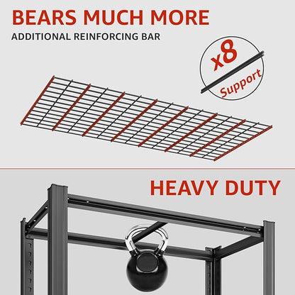 Extra Large/Big 55.12" Father&I Industrial 6-Shelf-Rack Utility Tall Heavy-Dudy Garage/Warehouse Shelving Metal/Steel Storage Shelves Unit/System Adjustable for Bin/Shed, 84"*55.12* 24", Black