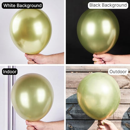 PartyWoo Metallic Gold Balloons 50 pcs 12 Inch Chrome Light Gold Latex Helium Balloons for Graduation Baby Shower Gender Reveal Christmas Wedding New Year Birthday Party Decorations Gold-G128