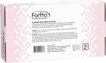 ForPro Disposable Nitrile Gloves, Chemical Resistant, Powder-Free, Latex-Free, Non-Sterile, Food Safe, 4 Mil, 100-Count