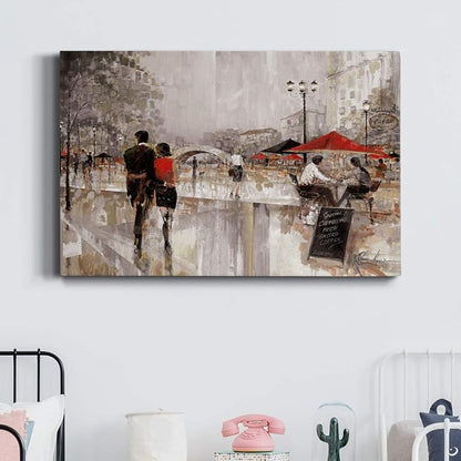 Wexford Home Home Decor Landscape Canvas Wall Art Abstract Floral Painting Modern Pictures Artwork Decoration for Living Room Kitchen Bathroom Office, Ready to Hang, River Walk, 24x36