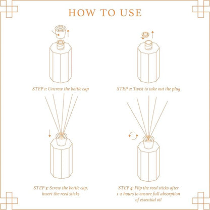 Reed Diffuser Set, Citrus Scented Oil Diffuser, 6.76 fl oz (200 ml) Home Fragrance Diffuser with Reed Sticks, Air Fresheners for Home, Bathroom Shelf Decor
