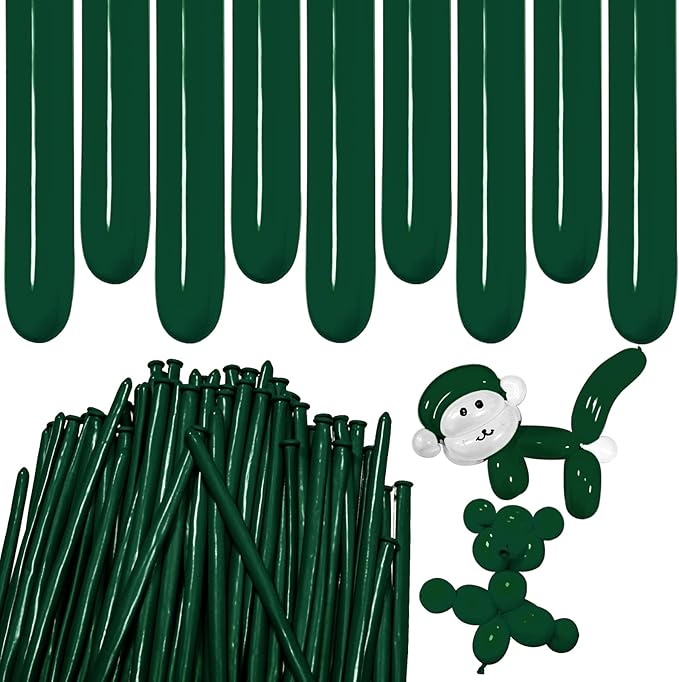 Forest Green Long Balloons Premium 260 Twisting Balloons Animals Magic for Birthday Kids Wedding Party Supply 100pcs