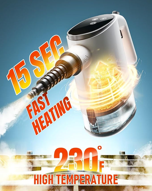Steam Cleaner for Home, 15s Fast Heat Up Handheld Steam Cleaner with 650ML Larger Capacity, Adjustable Portable Steamer for Cleaning Grout, Car, Couch, Furniture, Kitchen, Bathroom