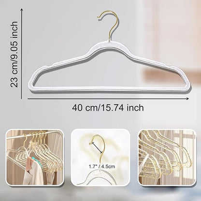 Clear Clothes Hangers 16", 20 Pack Plastic Coat Hanger for Adult Closet, Durable Ganchos de Ropa with Swivel Hook, Thin Space Saving Perchas de Plástico for Spaghetti Strap Dress Suit