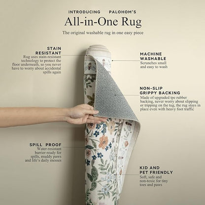 Washable Kitchen Rug Runners for Hallways: 2'x6' Bedroom Rug Non Slip Low-Pile Stain Resistant Indoor Floor Carpet Runner for Indoor Entryway Hallway Laundry Room Beside Farmhouse