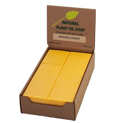 Manuka Honey Scented Natural Soap Bars (12 Bars), 3.5oz Moisturizing French Triple Milled Soap Bars Enriched with Shea Butter - Pure Plant Oil Bath & Body Bars