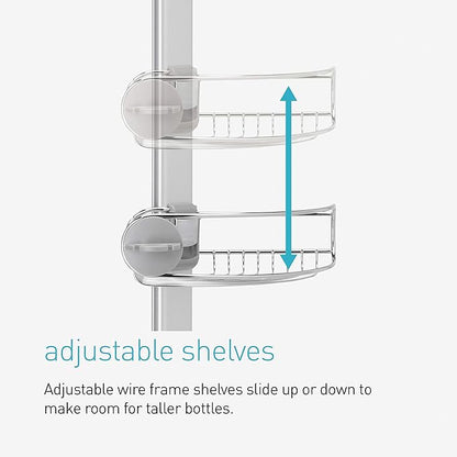simplehuman Corner Shower Caddy, Stainless Steel and Anodized Aluminum