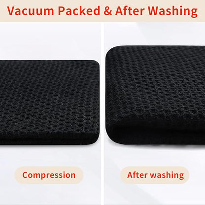 Homaxy 100% Cotton Waffle Weave Kitchen Dish Towels, Ultra Soft Absorbent Quick Drying Cleaning Towel, 13 x 28 Inches, 6-Pack, Black