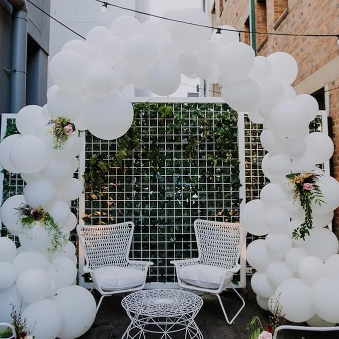 130pcs White Balloons Different Sizes 18" 12" 10" 5" Party Latex Balloons for Birthday Baby Shower Graduation Wedding Anniversary Party Decorations