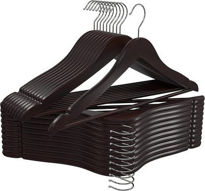 Utopia Home Premium Wooden Hangers 80 Pack - Durable & Slim Coat Hanger - Suit Hanger with 360-Degree Rotatable Hook - Wood Hangers with Shoulder Grooves (Brown Color)