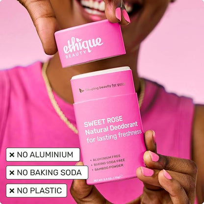 Ethique Beauty Fresh Cotton Deodorant Stick for Men & Women - Aluminum-Free, Plastic-Free, Vegan, Cruelty-Free, Eco-Friendly, 2.5 oz
