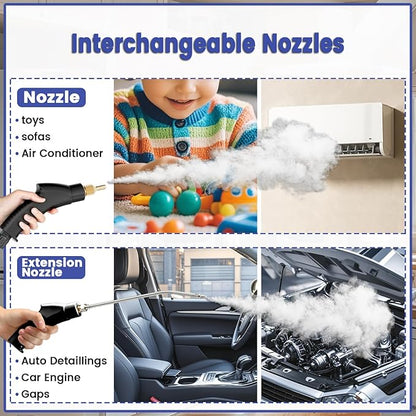 2500W Handheld Steam Cleaner,Portable Car Steamer For Auto Detailing,High-Temperature and Pressure Steam Cleaner For Home, Steam Cleaning Machine for Furniture,Kitchen,Grout,Floor,Tile (03-White)