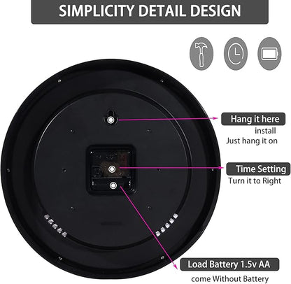 OceeK Wall Clock, Silent Non-Ticking, Modern Small Wall Clocks 8 Inch, Quality Quartz Battery Operated Analog Classic Clocks,Round