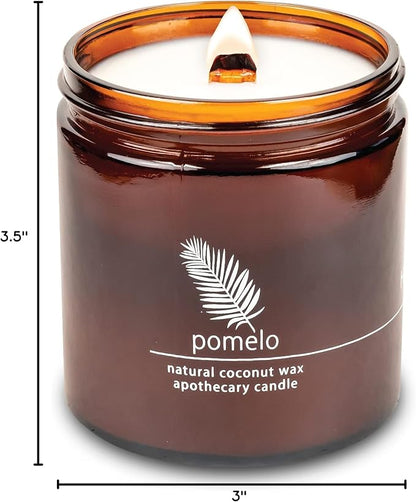 Hemlock Park Crackling Wood Wick Candle Handcrafted with Natural Coconut Wax (Large 16 oz, Pomelo Citrus)