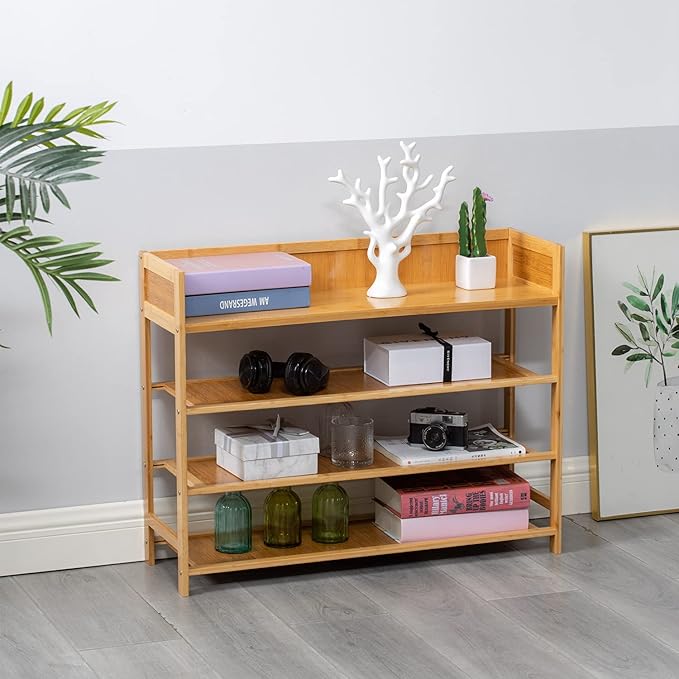 latifolia Bamboo Shoe Rack, 4-Tier Shoe Rack Organizer for Entryway(31.4''L)