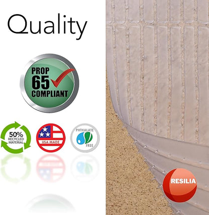 RESILIA Deep-Pile Carpet Runner - Plastic Vinyl Carpet & Rug Protector, Waterproof Clear Vinyl Floor Runners, 36 Inches Wide x 6 Feet Long, Made in The USA