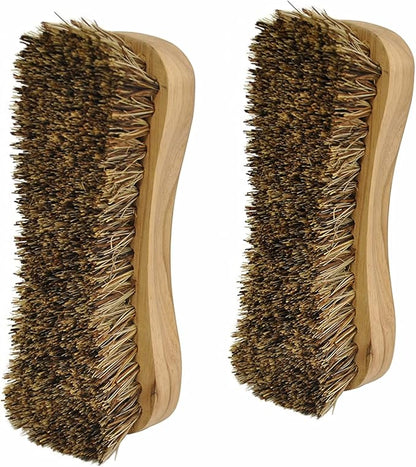 All-Natural Wooden Scrub Brush Set | Wooden Handle | Palmyra Bristle Brush for Cleaning | Eco Friendly Cleaning Products | Scrub Brush Set of 2