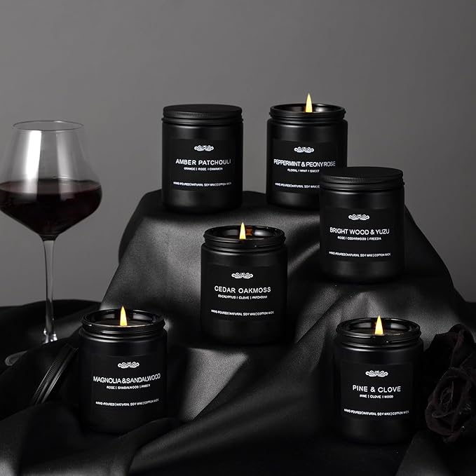 JXDLSQ 6 Pack Candles for Home Scented Aromatherapy Candles Gifts Set for Men, Men Candle Set, 42 oz 300 Hour Long Lasting Candles, Gifts for Mens, Birthday, Anniversary Present
