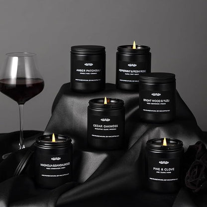 JXDLSQ 6 Pack Candles for Home Scented Aromatherapy Candles Gifts Set for Men, Men Candle Set, 42 oz 300 Hour Long Lasting Candles, Gifts for Mens, Birthday, Anniversary Present