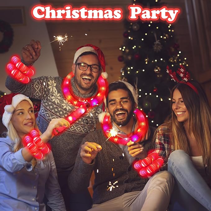 12-24 PCS Red Glow Sticks Party Favors for Kids, LED Light Up Necklaces Bracelets Accessories for Toddlers, Glow Birthday Valentines Day Mardi Gras Party Supplies Decorations for Boys Girls