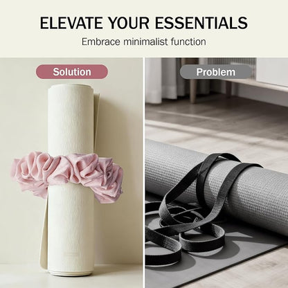 Slim Panda Yoga Mat Scrunchie, Secures Your Mat In Style & Cute, Durable Stretchable Velvet Fabric Yoga Mat Carrying Strap Fits All Standard Yoga Mats (mat not included)