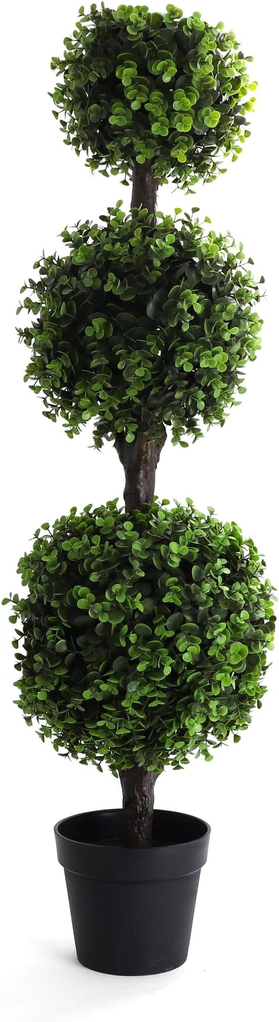 Bornbridge Artificial Boxwood Topiary Ball Tree - 4' Boxwood Ball Tree - Indoor/Outdoor Topiary Trees - Boxwood Artificial Outdoor Plants - Lifelike Wintergreen Boxwood Plant (2 Pack)