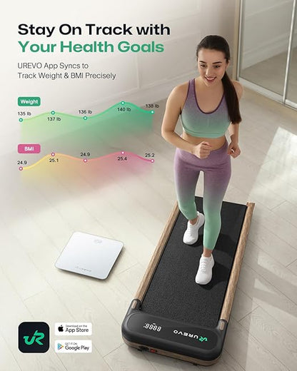 UREVO Smart Scale for Body Weight & BMI Tracking Sync with App, Digital Bathroom Scale with LED Display, Highly Accurate Weight Scale, 400 lb/180 kg, lb/kg Units, Batteries Included, White