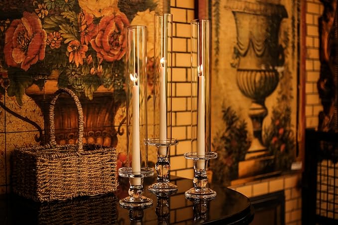 CYS EXCEL D-2" H-13.75" Glass Open Ended Hurricane Candleholder Bottomless Cylinder Sleeve Clear Chimney Shade Tube Cover, 1 Piece