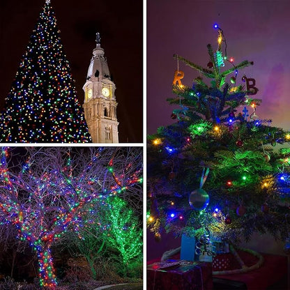 Upgrade Solar String Lights for Outside 4 Pack Total 132FT 400LED String Lights Outdoor with 8 Modes, IP65 Waterproof Outdoor Solar Twinkle Lights, Garden Tree Party Christmas Decorations, Multicolor