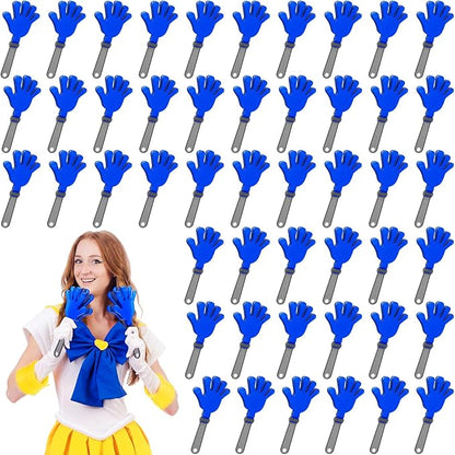 Junkin 48 Pcs Hand Clappers Bulk 7. 5 x 3. 5 Inches Noise Makers Party Favors Clapping Noise Maker Clacker for Birthdays Game Prizes Rewards Football Sporting Events Cheers Supplies (Silver Blue)