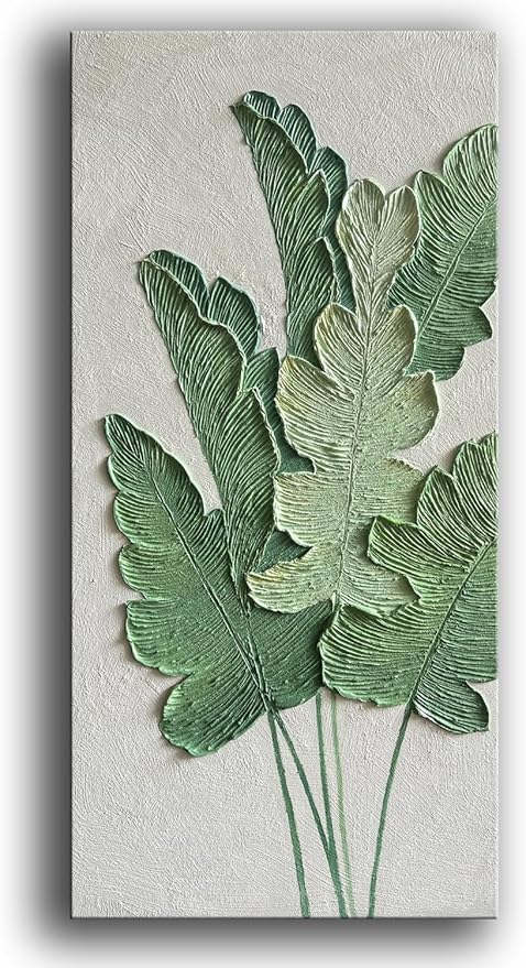 YaSheng Art-Canvas Wall Art with 3D Hand Painted Textured Modern Large Oil Painting Contemprary Aesthetic Floral Pictures for Living Room Bedroom DinningDecor (24x48inch, YS171)