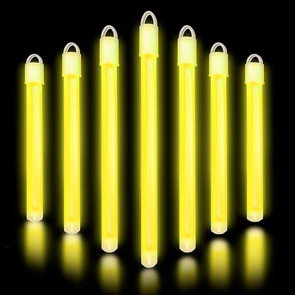 Glow Fever Glow in The Dark Sticks - 100 ct 6" Glow Sticks Bulk Party Pack with End Caps & Lanyards - Glow Party Favors for Concert, Festival, & Wedding Neon Light Sticks by Party Dragon, Yellow
