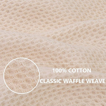 Homaxy 100% Cotton Kitchen Towels and Dishcloths Set, Large 12 x 12 Inches and 20 x 28 Inches, Set of 8 Bulk Kitchen Towels Set, Ultra Soft Absorbent Dish Cloths for Washing Dishes, Beige