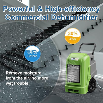 ALORAIR Commercial Dehumidifier with Pump Drain Hose, 190 Pints Smart WiFi Industrial Dehumidifier Large Capacity for Basements, Garages, Mall & Job Sites, 5 Years Limited Warranty