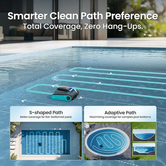 (2025 Upgrade) Aiper Scuba S1 Robotic Pool Cleaner, Wall & Waterline Cleaning, Double Filtration, Extended 180-Min Battery Life, Smart Navigation, App Support, OTA Upgrade