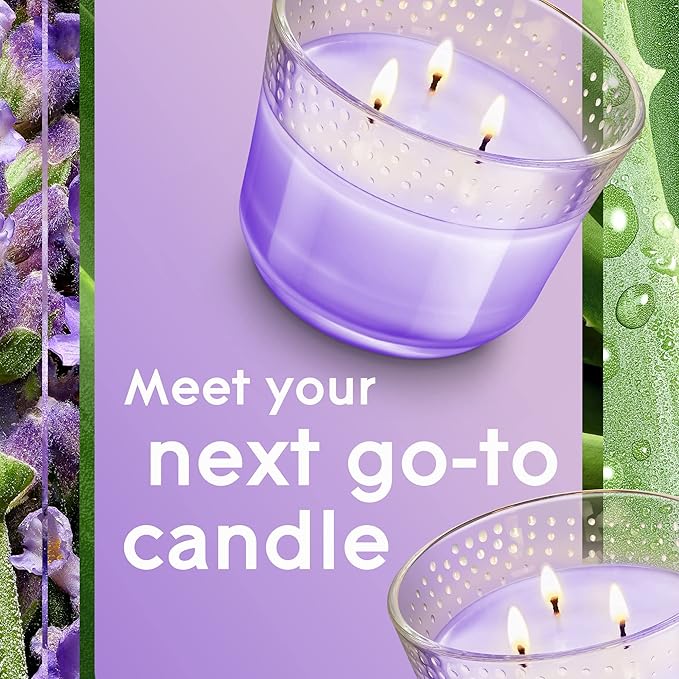 Glade Tranquil Lavender & Aloe 3-Wick Candle, 6.8 Oz, 3 Count