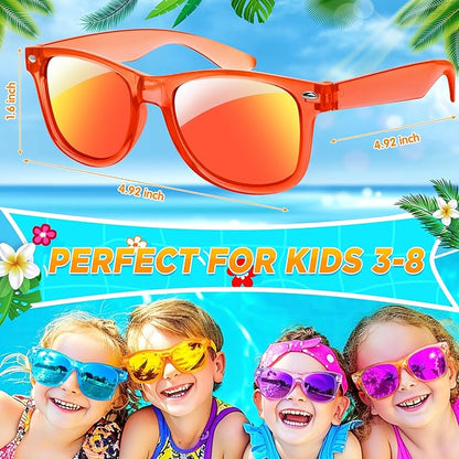 GIFTINBOX Kids Sunglasses Bulk, 16Pack Translucent Sunglasses For Kids Boys Girls Age 3-8, Great Gifts for kids, Birthday Party,Beach, Pool Party Favor