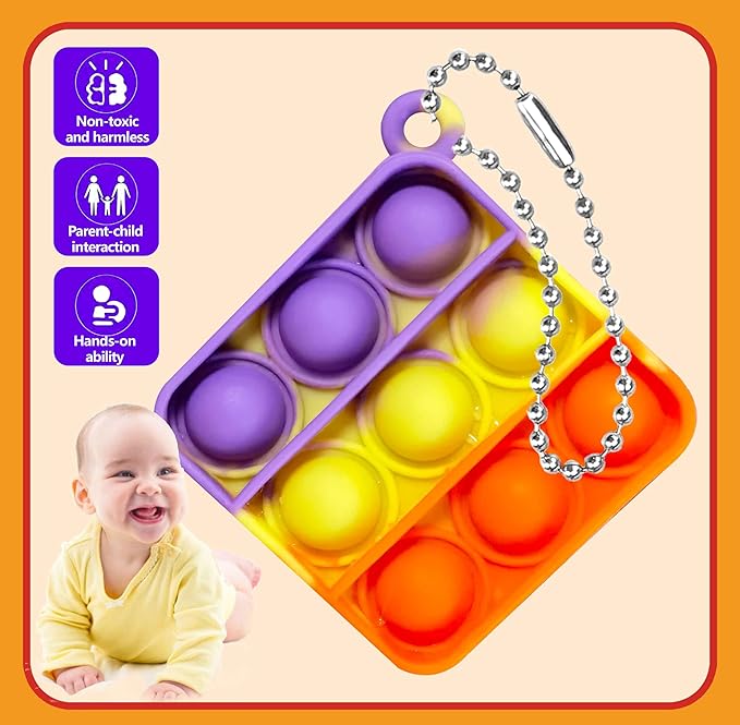 100 Pcs Mini Pop Bubble Fidget Toys for Party Favors, Pop Toy Bulk for Party Favor, Classroom Student Prizes Christmas Easter Basket Goodie Bag Stuffers Valentine for Kids