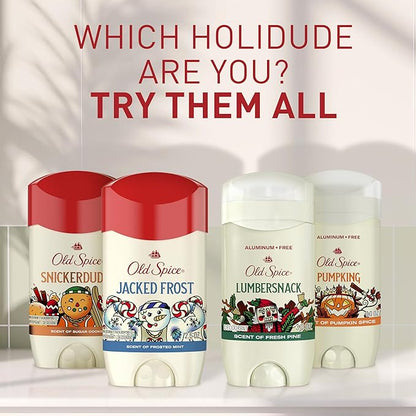Old Spice Aluminum Free Deodorant for Men, Holidudes Limited Edition, 24/7 Holiday Freshness, Odor Protection, Stocking Stuffer, PumpKing Pumpkin Spice Scent, 3.0 oz