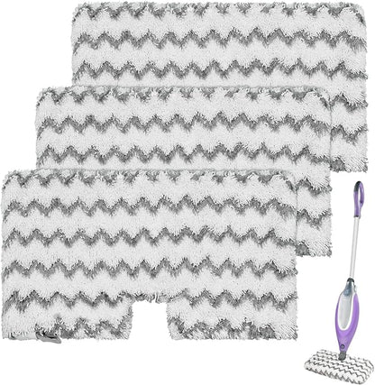 Steam Mop Replacement Pads for Shark S3500 Series S3501 S3601 S3501S S3601C S3550 S3801 S3901 S2901 Steam Pocket Mop,Microfiber Scrub Mop Pads for Deep Cleaning,Reusable and Machine-washable,3 Pack