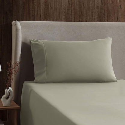 Nestl Twin XL Sheet Set - College Dorm Size - Luxury 1800 Ultra-Soft Microfiber Twin Extra Long Bed Sheets - Deep Pockets - Easy Fit - Extra Soft - 3 Piece Set (Twin XL, Light Green)