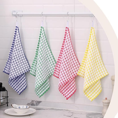 Kitinjoy Cotton 8 Pack Terry Kitchen Dish Cloths, 12 x 12 Inches Super Soft and Absorbent Dish Rags, Quick Drying Dish Towels for Washing Dishes, Blue