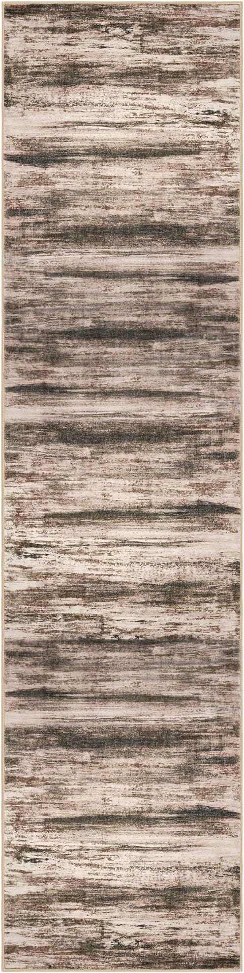 KOZYFLY Modern Abstract Kitchen Runner Rug, 2x8 Washable Rug Runner Non-Slip Soft Hallway Runner Rugs, Print Blush Brown Carpet Runner for Entryway Bathroom Laundry Room Foyer