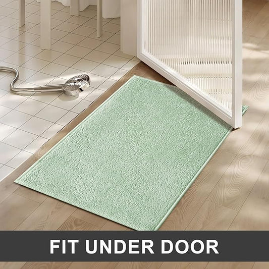 Bath Mat-Non-Slip Bathroom Floor Mats-Absorbent Quick Dry Low Pile Bathroom Rugs Fit Under Door-Bath Rug for Sink,Bathtub,Shower Room,20"×32",Sage Green
