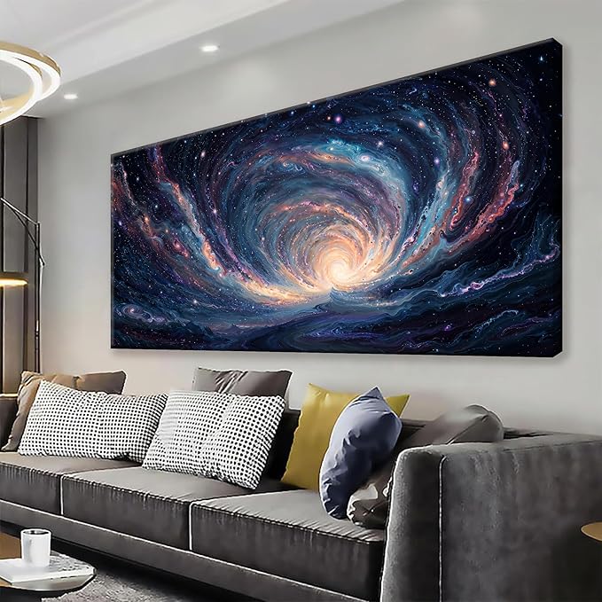 Blue Starry Sky Tunnel Art Prints Room Wall Decor Artwork Modern Bedroom Wall Art Decor Prints For Living Room Abstract Wall Art Kitchen Office 24x48 Inch