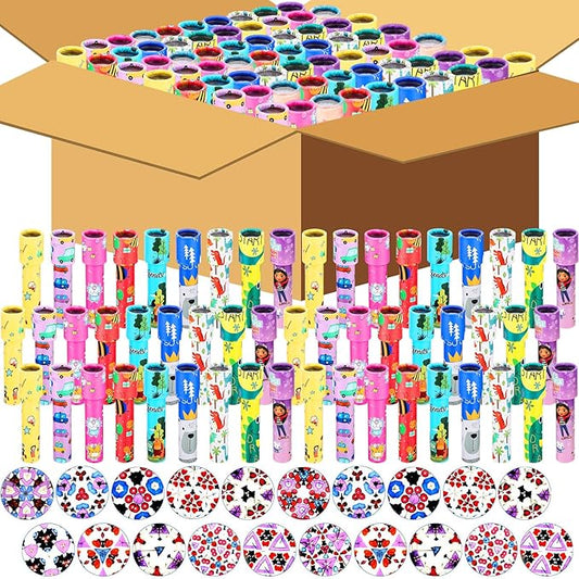 Jerify 100 Pcs Classic Kaleidoscopes Bulk Kids Birthday Party Favor Educational Kaleidoscope Toy Return Gift Retro Goody Bag Fillers for School Classroom Carnival Prizes, Random Pattern